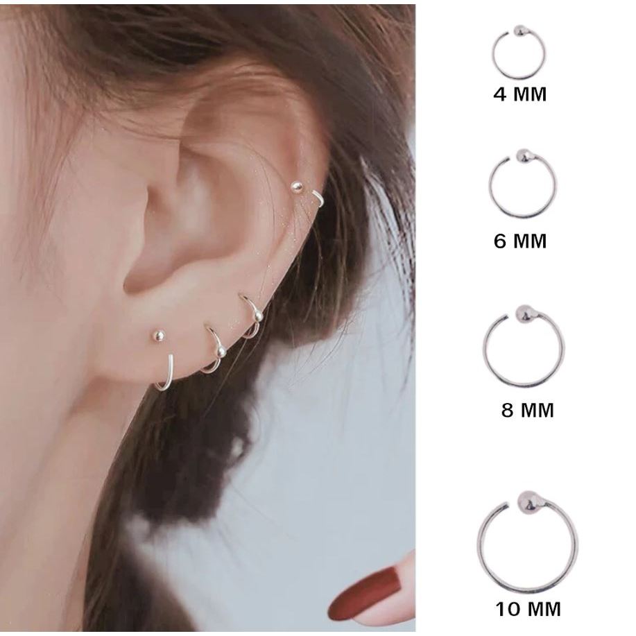 พร้อมส่งด่วน ต่างหูห่วงมินิมอล ต่างหูห่วง ต่างหูเงิน เครื่องประดับ ต่างหูแนวพังค์