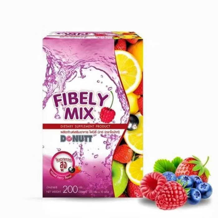 DONUTT Total Fibely Mix  โดนัทท์โทเทิล ไฟบิลี่ มิ๊กซ์ (10 ซอง) Donutt Fibely Mix โดนัทไฟเบลี่ มิกซ์