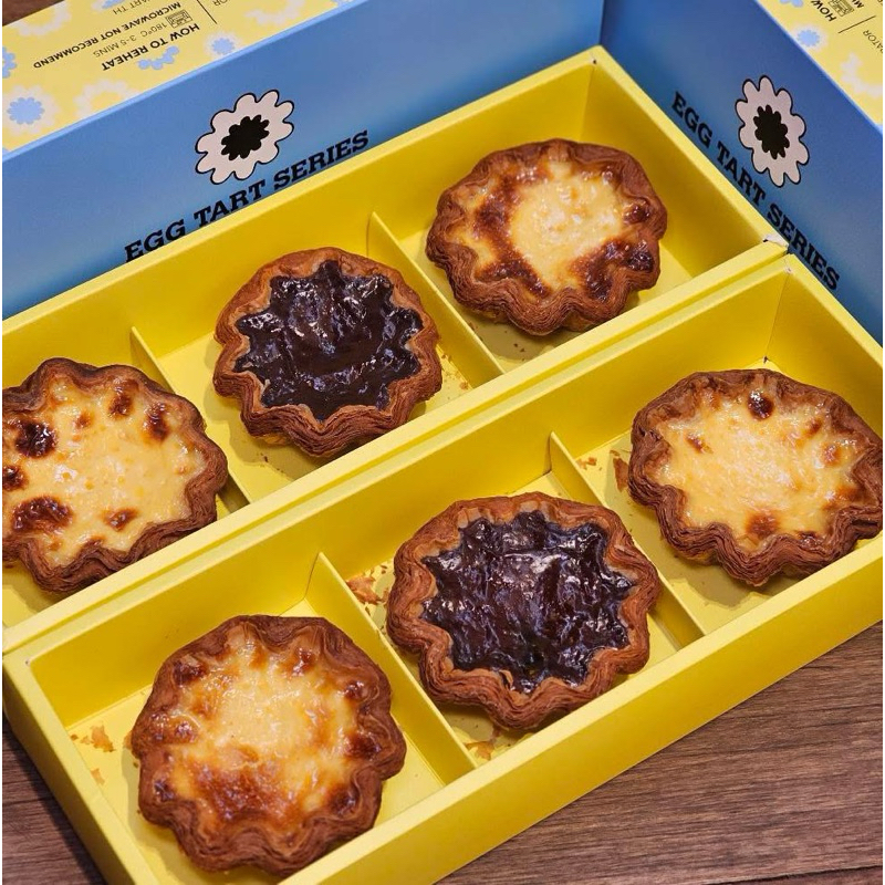 [ส่งด่วน] Hokkaido Baked Cheese Tart Set [Caramel Egg Tart+Corn Soup Caramel/Dark Chocolate] ทาร์ตไข่สุดฮิต