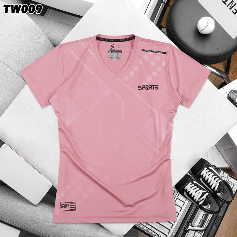 พร้อมส่ง! เสื้อกีฬาสปอร์ตคอวีเข้ารูป ผู้หญิง SPORTS เสื้อบอล มีครบไซส์ผ้านิ่มใส่สบายใส่ออกกำลังกาย ระบายความร้อนได้ดี