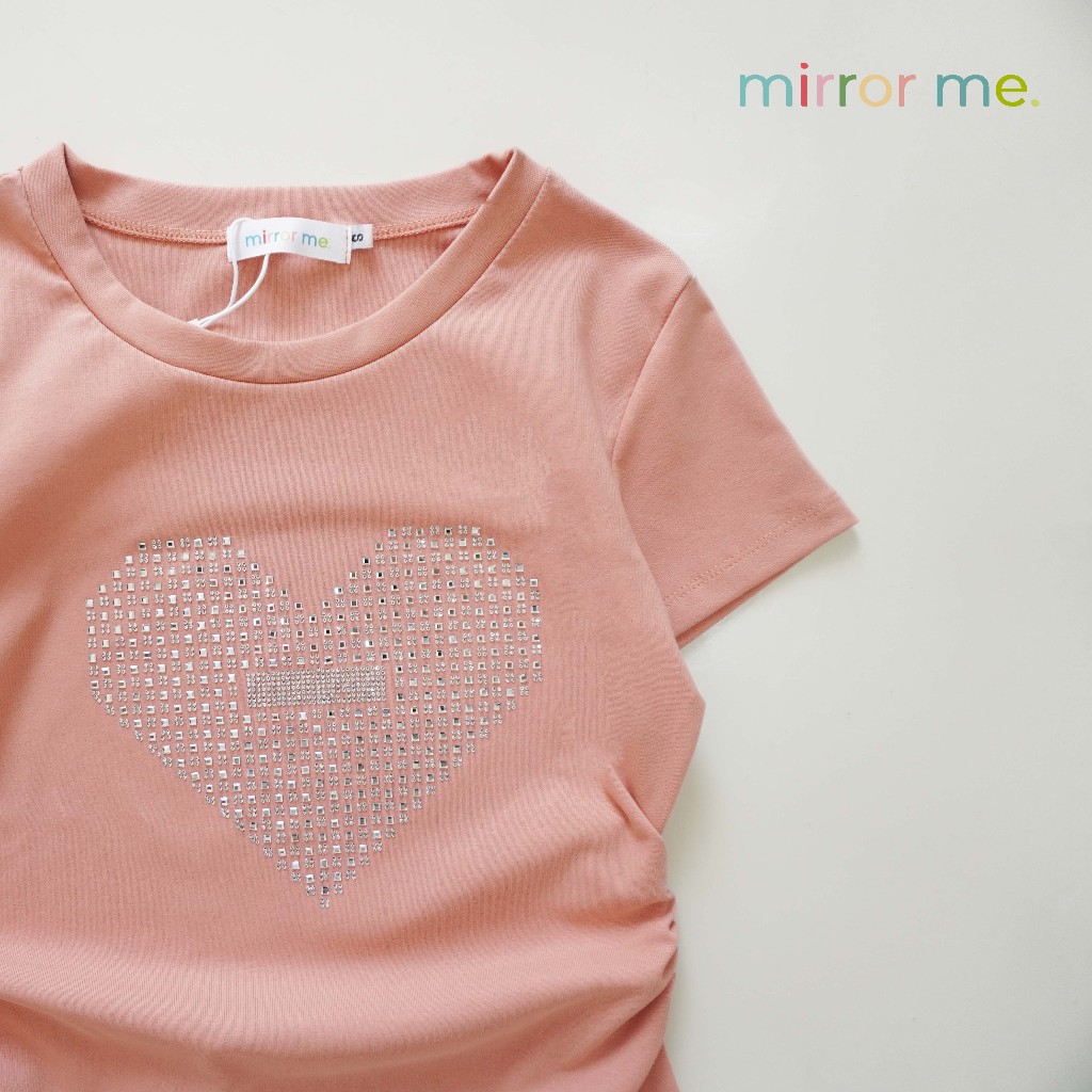 mirrorme เสื้อยืดหัวใจกากเพชร วิบวับน่ารัก ดึงยางข้าง พรางหุ่น สาวอวบใส่ได้ ราคา ถูกที่สุด ดีลบีเคเค แกลเลอรีภาพที่ 6