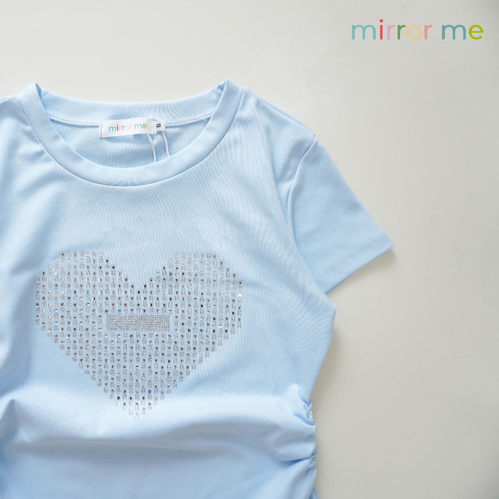 mirrorme เสื้อยืดหัวใจกากเพชร วิบวับน่ารัก ดึงยางข้าง พรางหุ่น สาวอวบใส่ได้ ราคา ถูกที่สุด ดีลบีเคเค แกลเลอรีภาพที่ 8