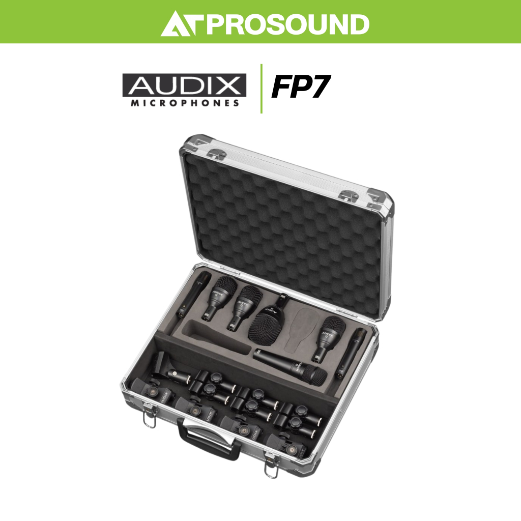 AUDIX FP7 ชุดไมค์กลองมืออาชีพสำหรับจ่อกลองชุด มาพร้อมอุปกรณ์เสริมและ Hardcase อย่างดี AT Prosound