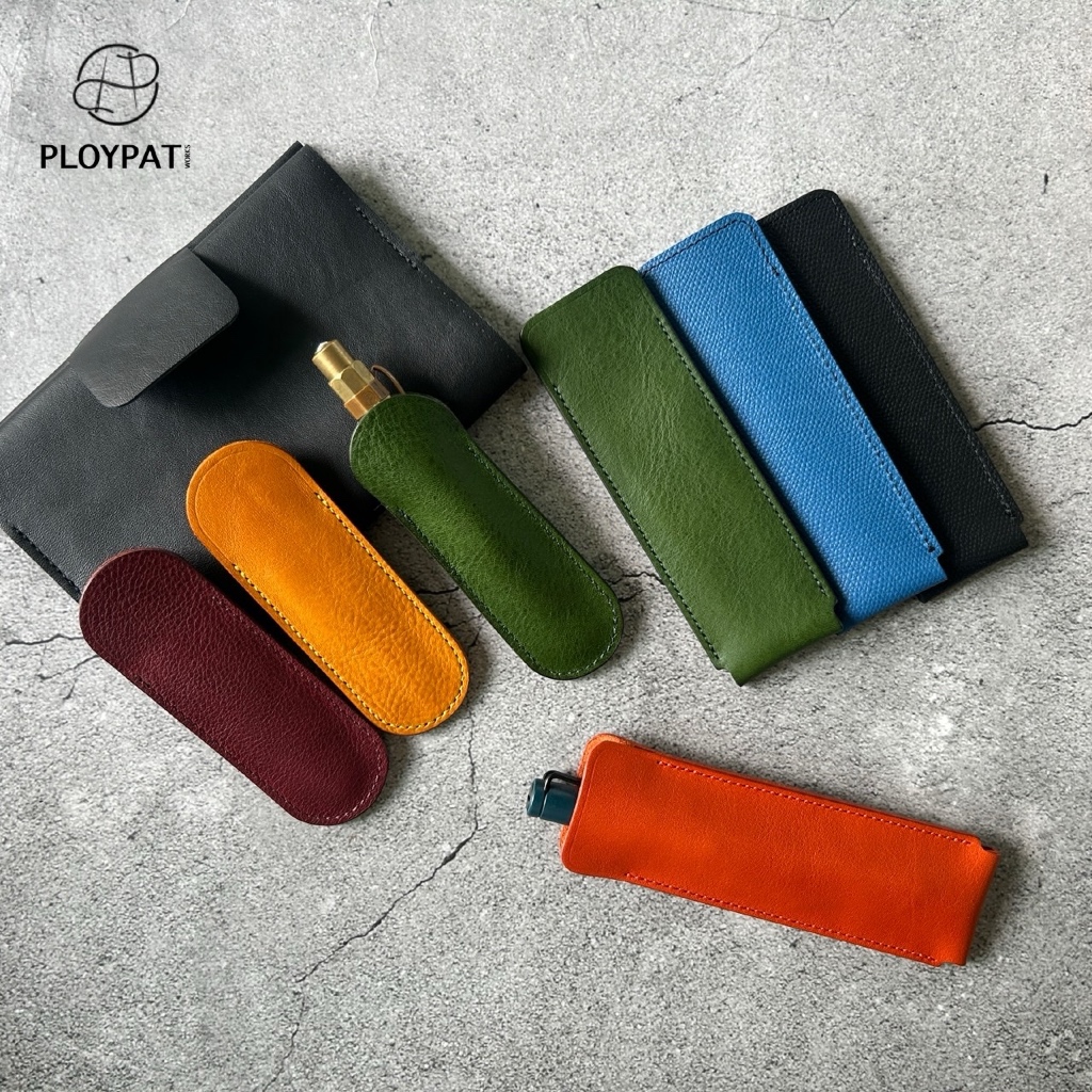 ซองใส่ปากกา Lamy Kaweco Caran Penco 1แท่ง หนังแท้  Fullgrain ปั่นเม็ด Mineva Boxจากอิตาลี
