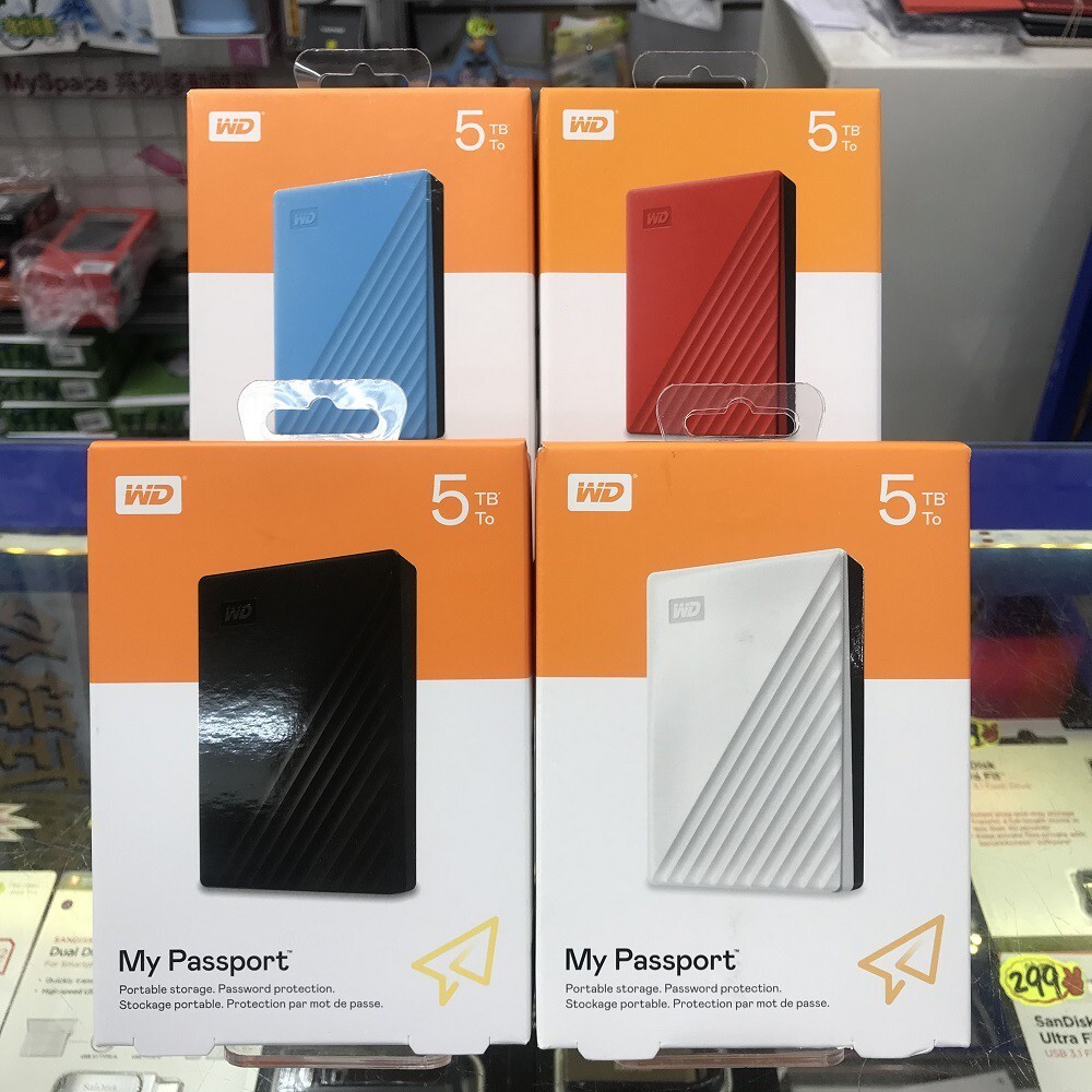 (ใหม่แท้ศูนย์ไทยแถมเคส)5 TB PORTABLE HDD (ฮาร์ดดิสก์พกพา) WD MY PASSPORT