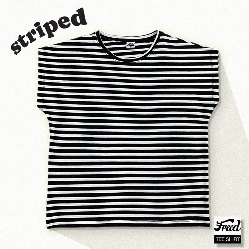 FREED  เสื้อแขนเลยลายทาง ผ้า Cotton spandex