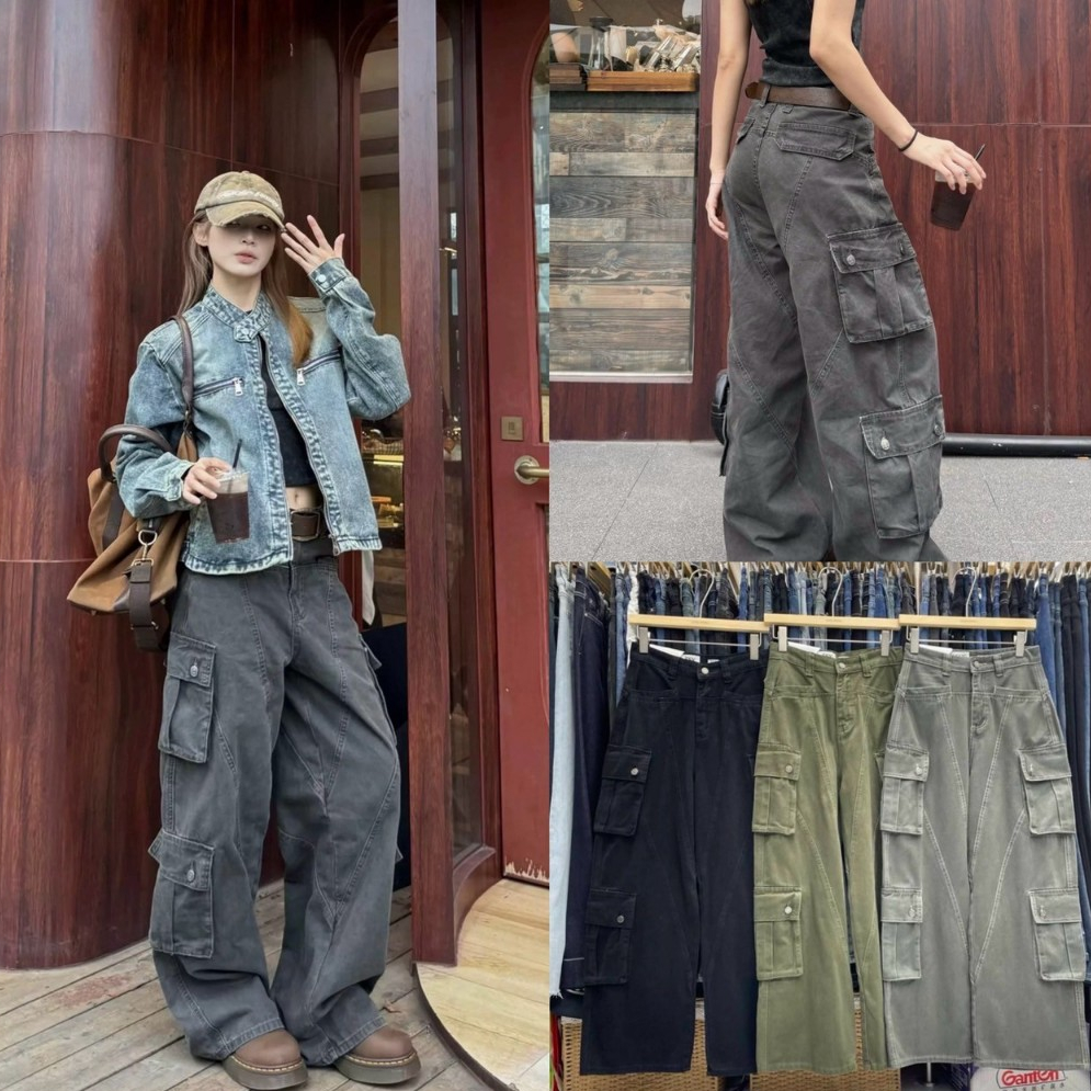 กางเกงทรงคาร์โก้รุ่น 61385 TAG FSY🇰🇷