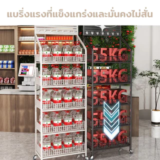 MMM ขั้นวางของ ชั้นวางขนม ชั้นวางของร้านค้า ชั้นเลื่อน ชั้นขายของ ชั้นวางสินค้าอเนกประสงค์ ฟรีตะขอ 15 อัน
