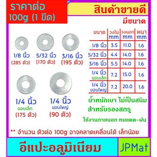 แหวน อีแปะ อลูมิเนียม มี 5 ขนาด สำหรับรองสกรู เข่น งานติดป้าย งาน Diy น้ำหนักเบา ไม่เป็นสนิม ทนแดดฝน