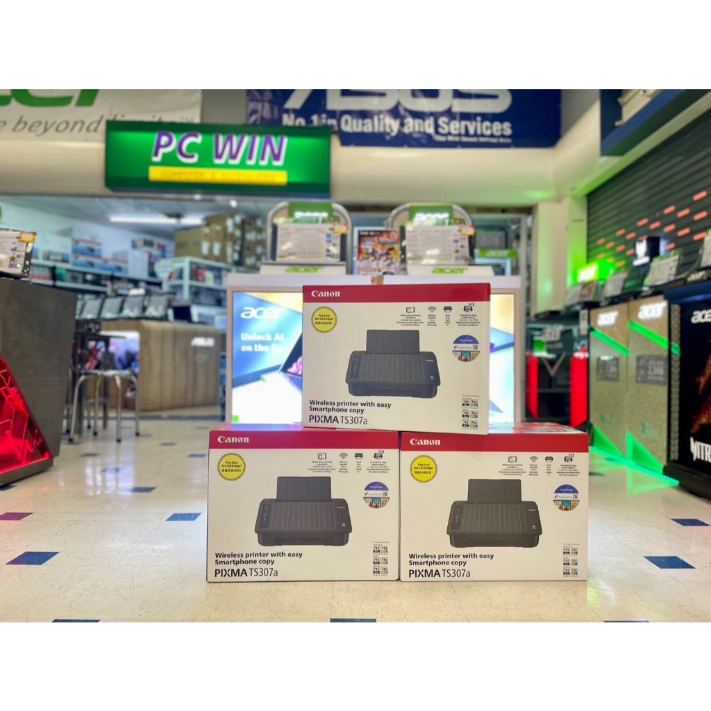 CANON PIXMA TS307a เครื่องพิมพ์ไร้สายพร้อมการถ่ายสำเนาเอกสารผ่านสมาร์ทโฟน