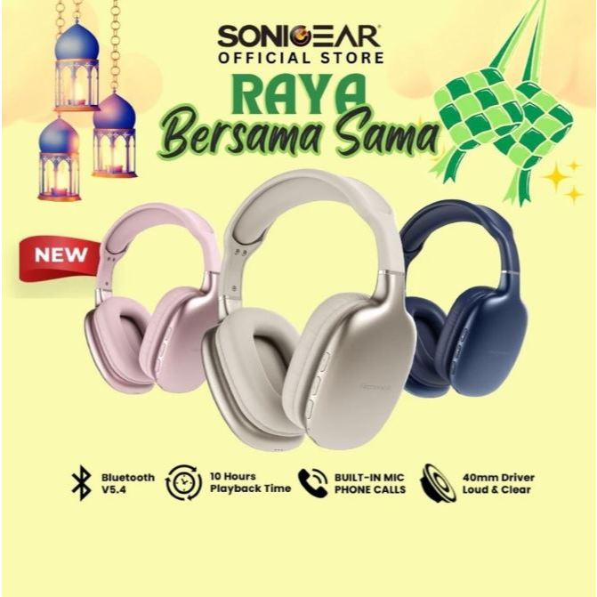 SonicGear AirPhone 6 HiFi Clarity Bluetooth Headphones With Mic Up to 10 Hours PlayTime