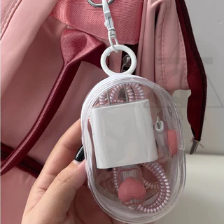 กล่องเก็บสายเคเบิลข้อมูล INS Clear พร้อมฝาครอบป้องกันสายเคเบิลแบบพกพา กระเป๋าเก็บของอเนกประสงค์สำหรับการเดินทาง