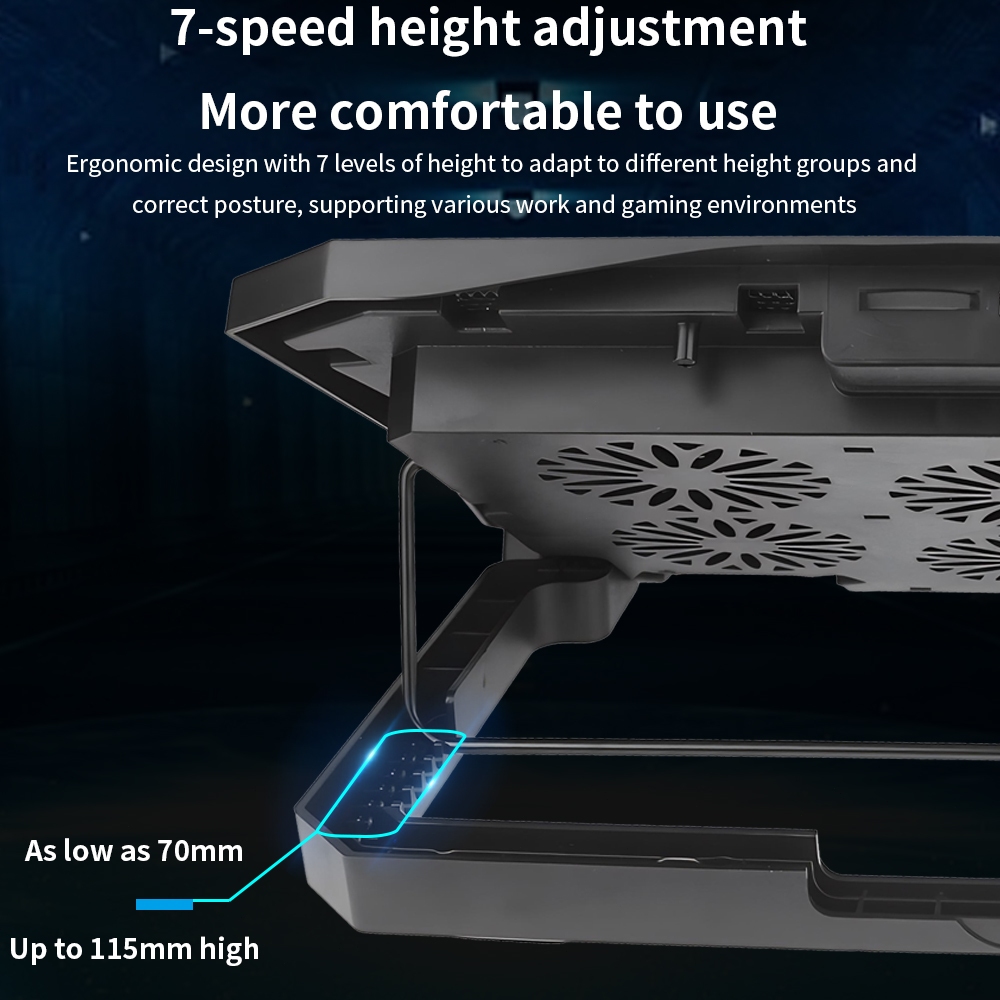 พัดลมโน๊ตบุ๊ค พัดลมรองโน๊ตบุ๊คระบายความร้อน แบบพกพา พัดลมรองโน๊ตบุ๊ค Laptop Cooling Pad