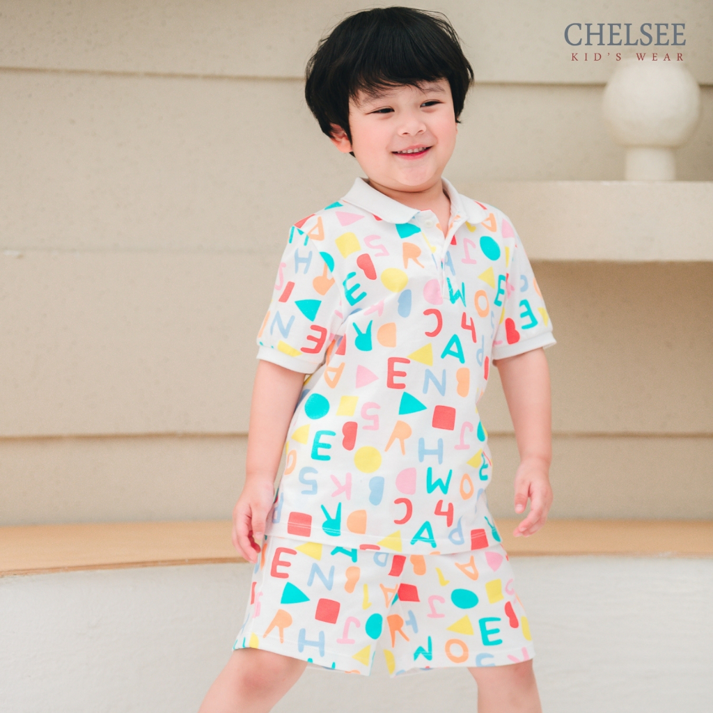 Chelsee เสื้อโปโล แขนสั้น ลาย ABC อายุ 1.5-10 ปี ผ้า 100%Cotton เด็กผู้ชาย เสื้อผ้าเด็กโต รุ่น 128150 - รูปที่ 2
