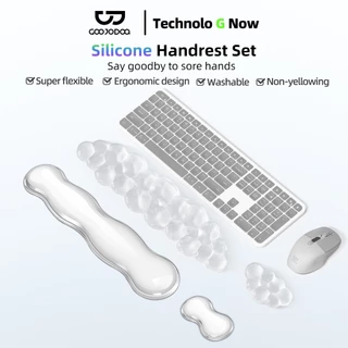 GOOJODOQ Premium Wrist-Support Hand Rest Pad Hypoallergenic Silicone for Soft Touch