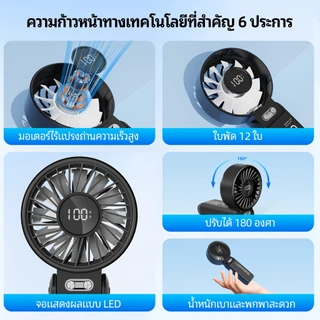 GOOJODOQ GFS003 พัดลมพกพา เงียบ ลมแรง ปรับความเร็วได้ 100 ระดับ พับได้ ใช้งานสะดวก