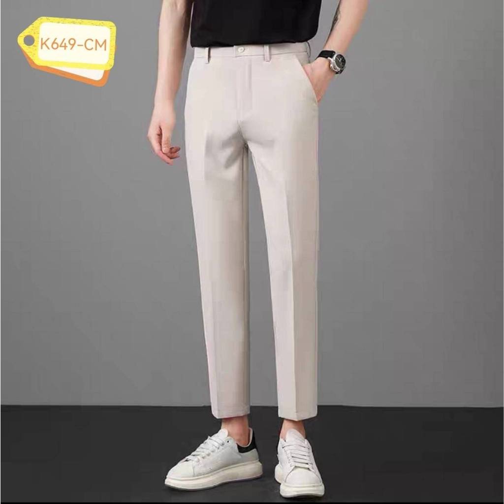 กางเกงขายาว กางเกงใส่ทำงาน กางเกง 5 ส่วน กางเกงสแล็คผู้ชาย แฟชั่น ผู้ชาย รุ่นทรงกระบอกเล็ก ✨🔥 NEW IN! 🔥  K649