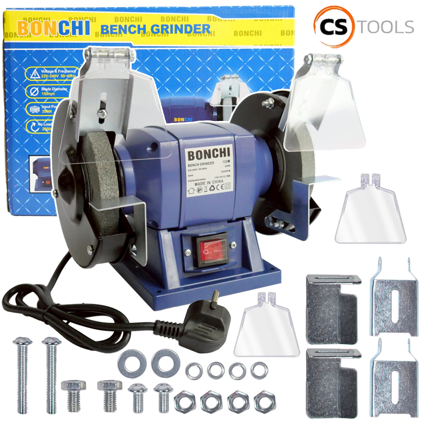 BONCHI มอเตอร์หินเจียร มอเตอร์หินไฟ  6 นิ้ว (150 มม.) Bench Grinder แท่นเจียร เครื่องเจียรตั้งโต๊ะ รุ่น  BC-1206