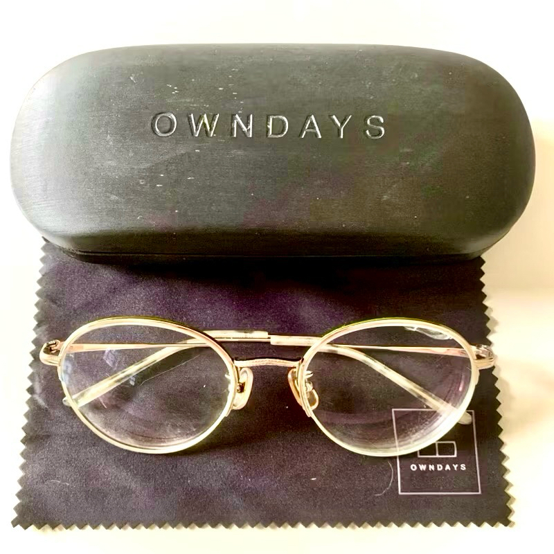 กรอบแว่นมือสอง OWNDAYS Graph Belle GB1031B-1S ของแท้พร้อมกล่องและผ้าเช็ดเลนส์ วัสดุไททาเนี่ยม (ไม่ทร