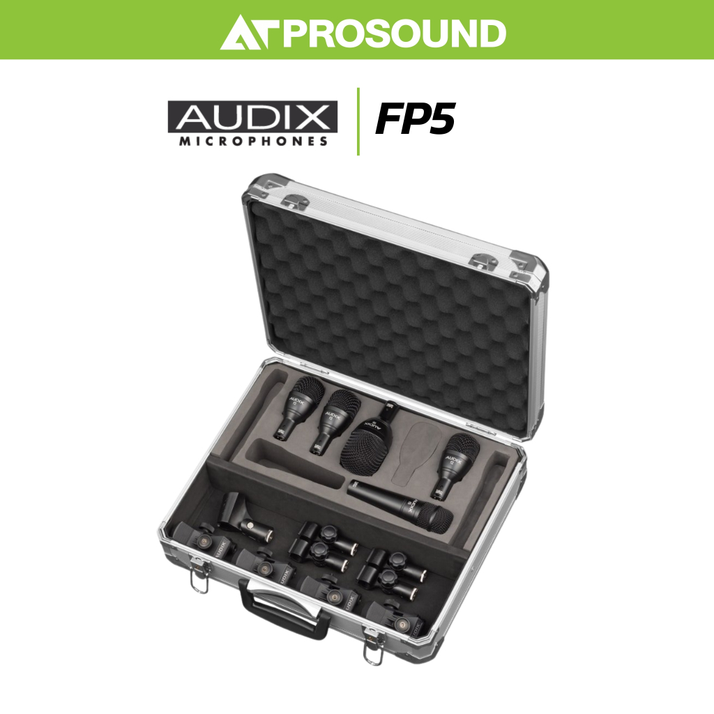 AUDIX FP5 ชุดไมโครโฟนสำหรับจ่อกลองชุด 5 ชิ้น มาพร้อม Hardcase และอุปกรณ์เสริมครบครัน AT Prosound