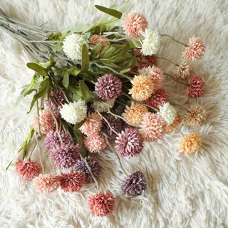 OurHome [พร้อมส่ง] ดอกแดนดิไลอัน 5 หัว Artificial 5 heads of dandelion ดอกไม้ปลอมงานแต่งงานและของตกแต่งบ้าน โรงแรม