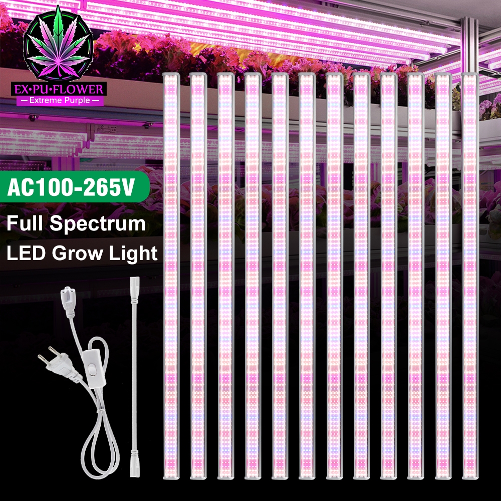 AC100-265V Full Spectrum LED Grow Light 12แถว ไฟปลุกต้นไม้ ไฟช่วยต้นไม้โตเร็ว แสงแดด มีสวิตช์ปิดเปิด ไฟต้นไม้