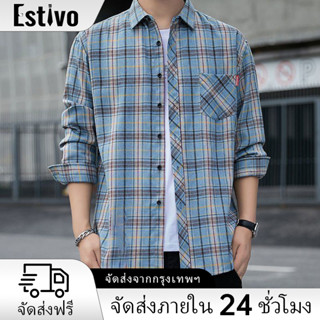 เสื้อเชิ้ตแขนสั้นลําลอง ทรงหลวม ลายสก๊อต แฟชั่นฤดูร้อน สไตล์…