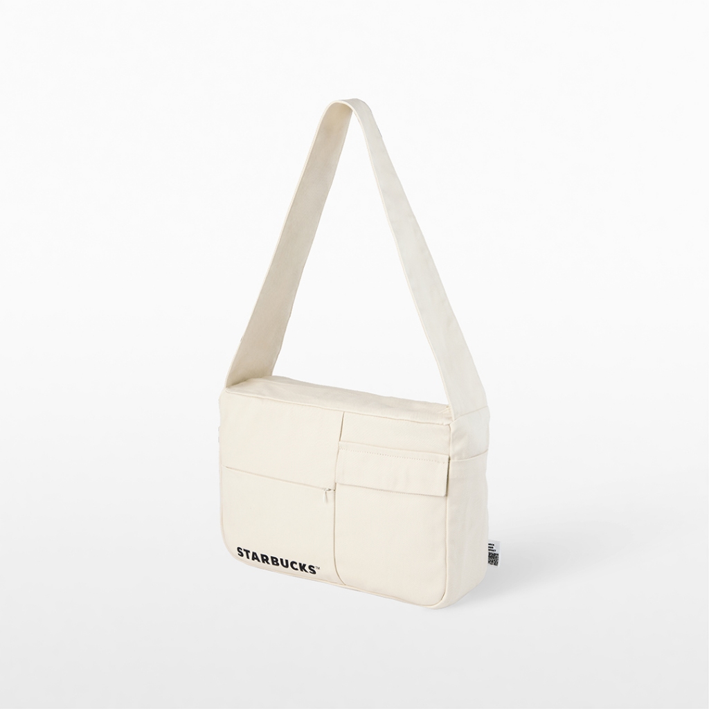 Starbucks Recycled Cream Canvas Crossbody Bag กระเป๋าสตาร์บัคส์ A9001778