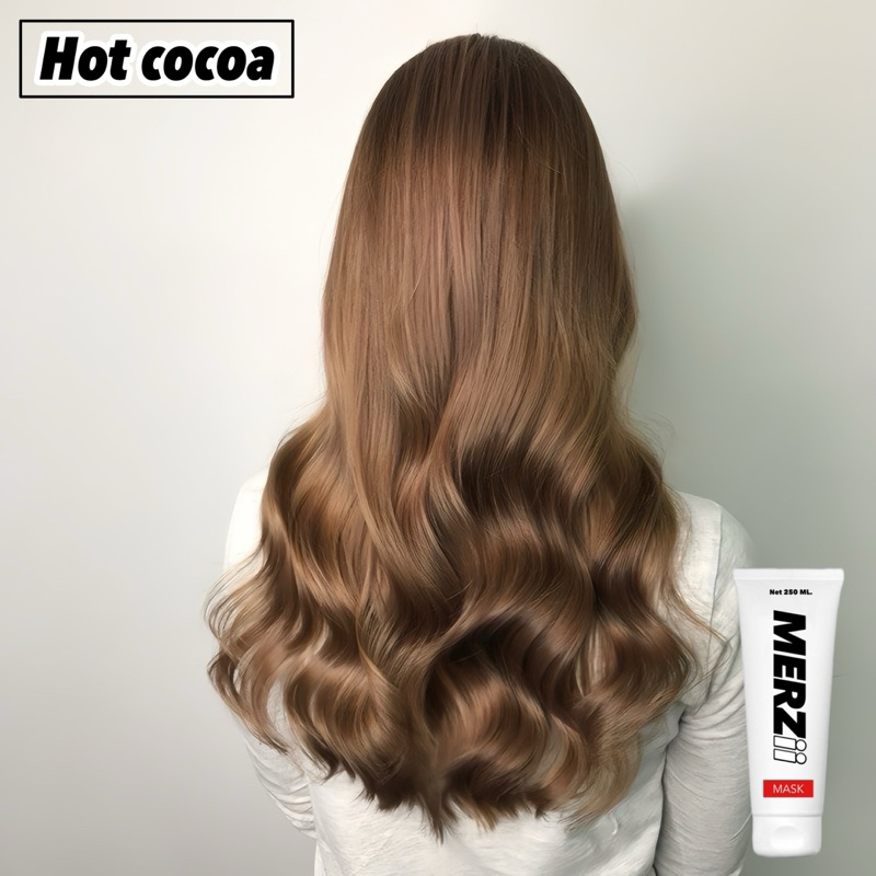 ♥️MERZii color keratin Mask เมอซี่มาร์คเคราติน สำหรับเติมประกายสีผม สีHot cocoa น้ำตาลอ่อน🤎