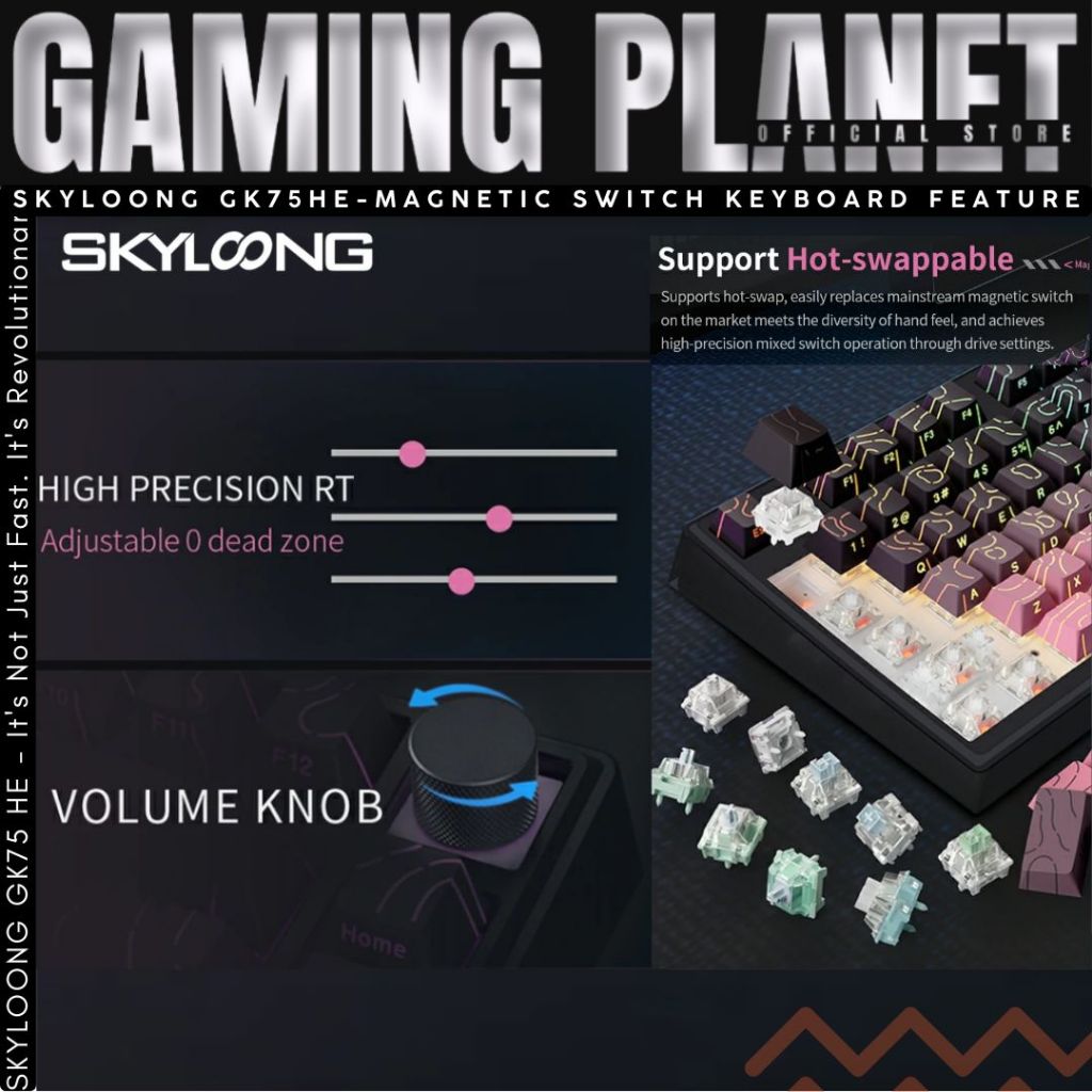คีย์บอร์ด SKYLOONG GK75 HE | Outemu Magnetic Switch | Rapid Trigger | Gasket Mount | snaptap SOCD