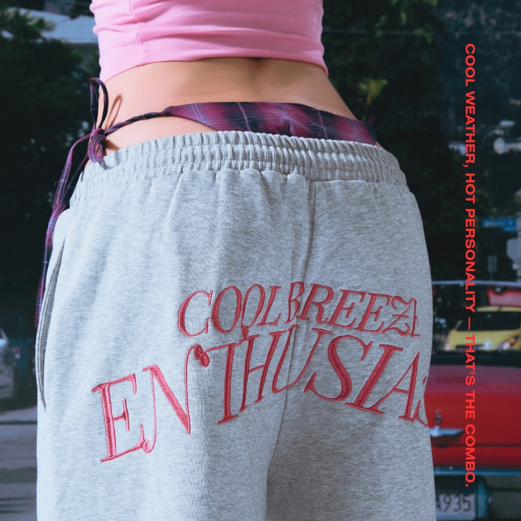 ANWYLL COOL WITH YOU Short sweatpants [Dark Grey,Light Grey] กางเกงวอร์มขาสั้น