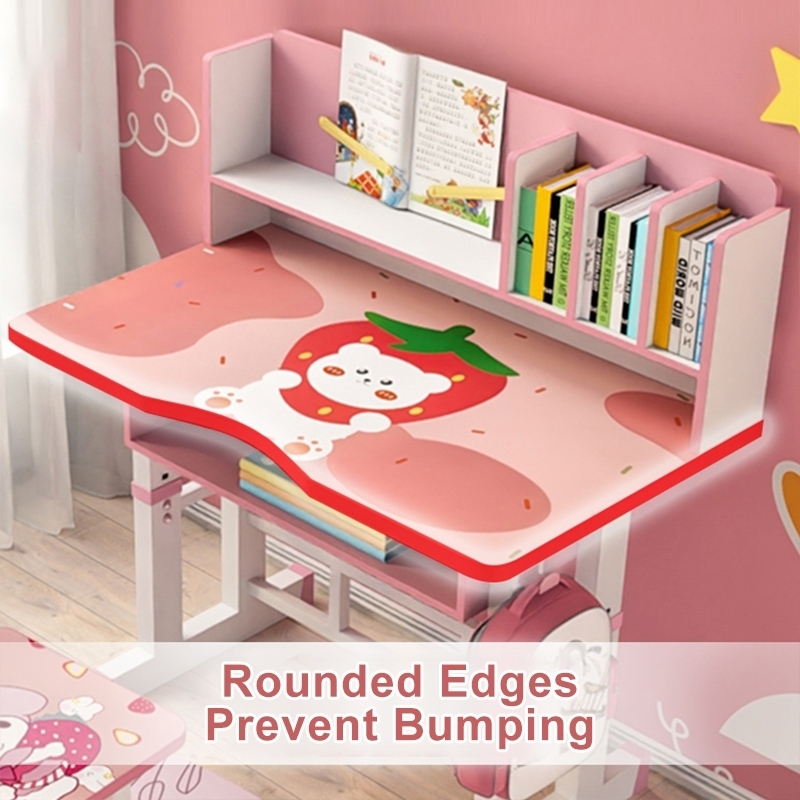 baby safety☁️โต๊ะเด็ก โต๊ะเขียนหนังสือเด็ก โต๊ะทำงานนักเรียน ปรับความสูงได้ 82-88 ซม 70/80CM - รูปที่ 6