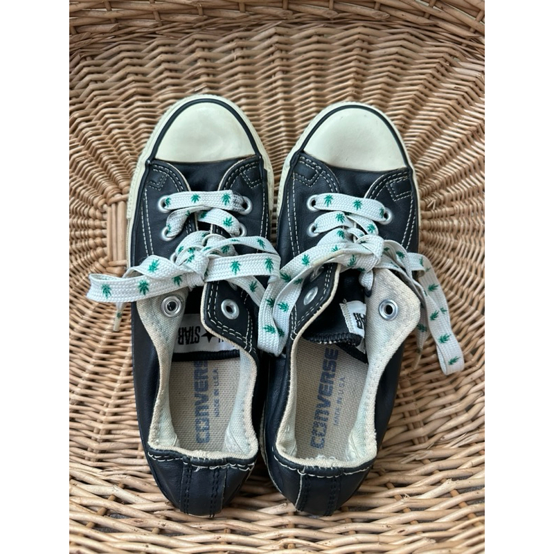 CV_05 Converse All star 1990’s USA สีหนังดำ SIZE : 4“ (23.5cm)