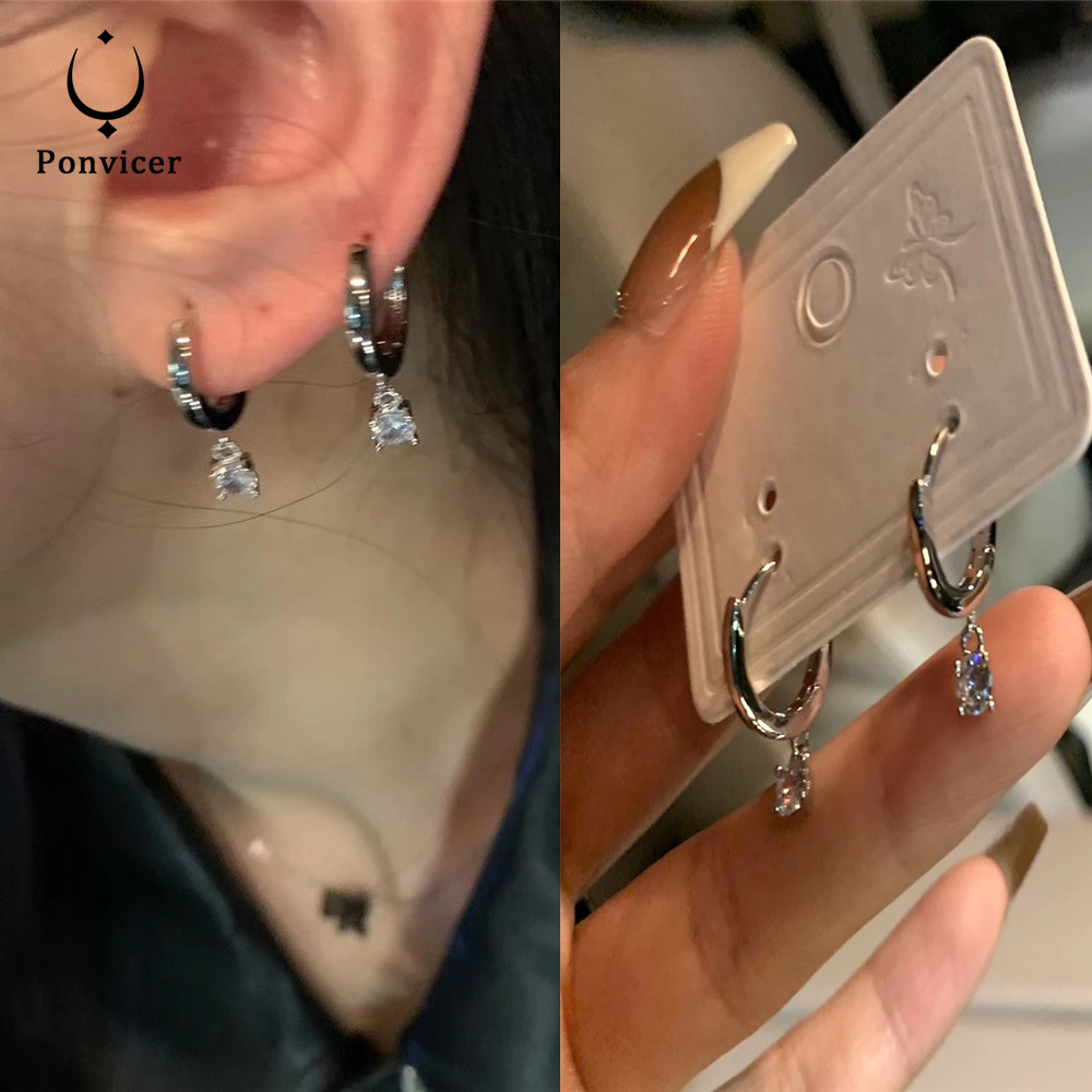 2025 ใหม่ ต่างหูห่วง ขนาดเล็ก ดีไซน์ไฮเอนด์ สไตล์เย็น ต่างหูหยดน้ํา