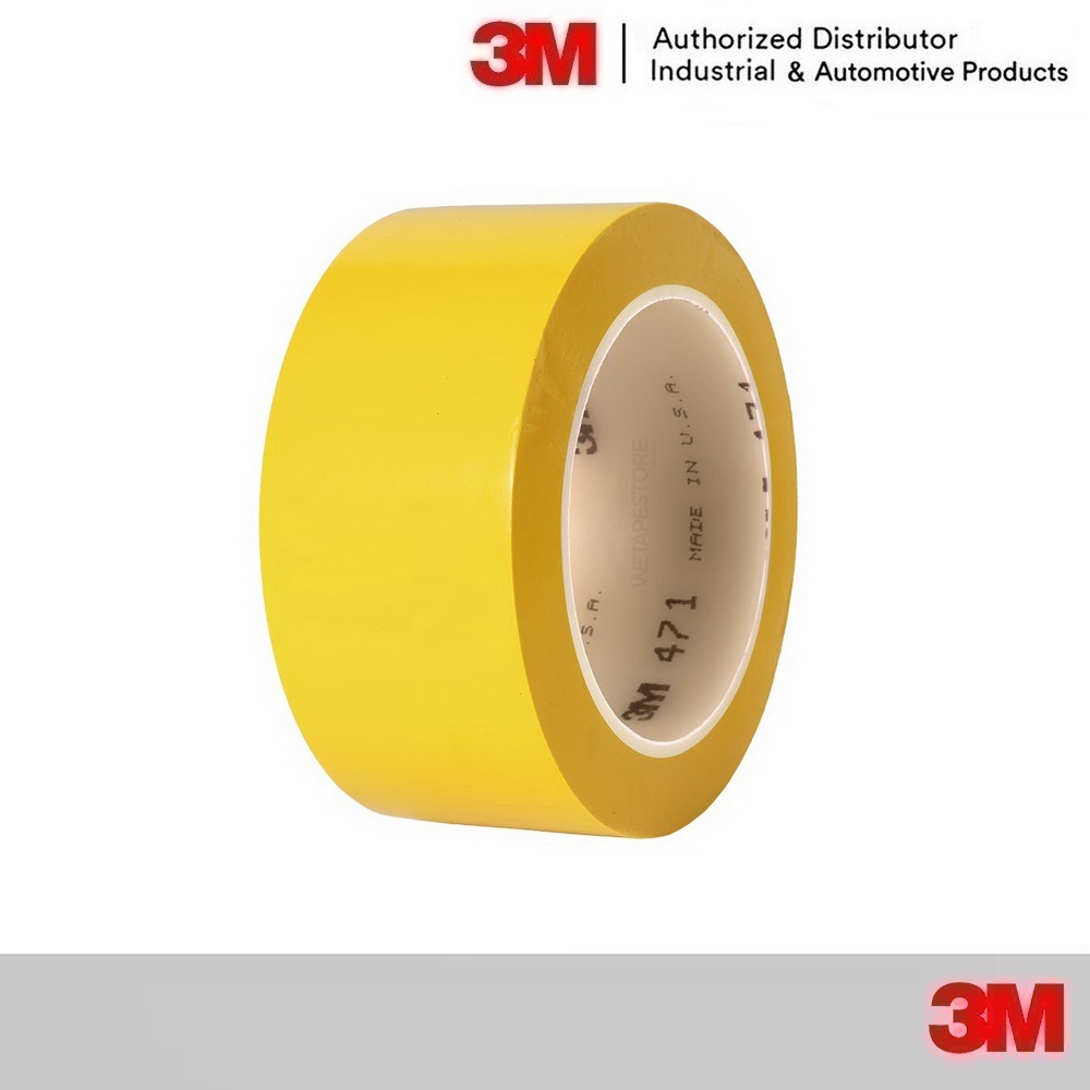 3M 471 เทปตีเส้นพื้น 48มม.x33ม. เทปไวนิล เทปพลาสติก 2นิ้ว สีเหลือง