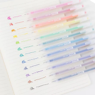 orange ปากกาเจลสไตล์เกาหลี 12 สี หัวปากกา 0.5 มม. หมึกสีทึบแสง สําหรับนักเรียนศิลปะ กล่อง/ถุง