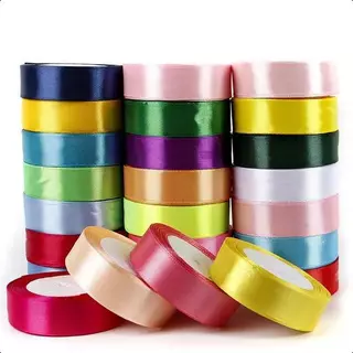 T-Box 2.5ซม ยาว 22 เมตร ริบบิ้นผ้าซาติน หน้ากว้าง 2.5CM ยาว 22 เมตร ริบบิ้นห่อของขวัญ DIYตกแต่ง 50สี