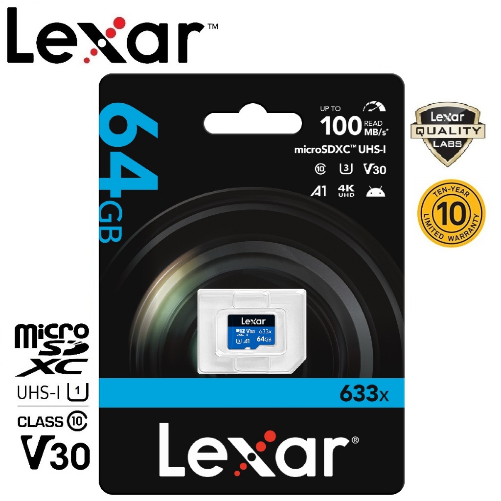 Lexar 64GB Micro SDXC 633x (100MB/s)