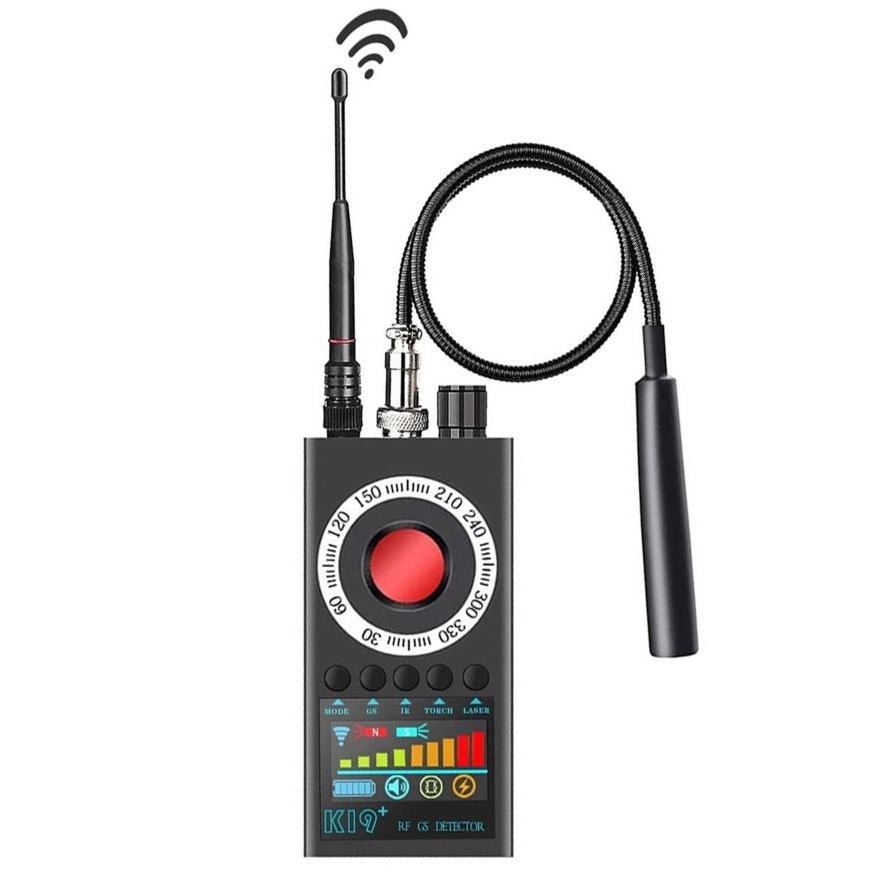 K19 + ดักฟังซ่อนเครื่องตรวจจับกล้อง RF ไร้สาย Gsm เสียงสัญญาณดักฟัง GPS Tracker Spy Cam เครื่องตรวจจับ Bug Finder