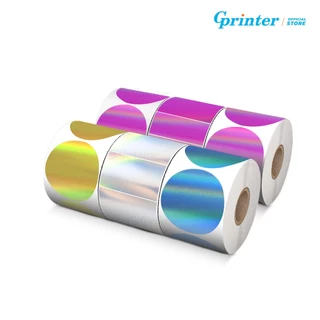 Gprinter สติ๊กเกอร์โฮโลแกรม 50x50 สติ๊กเกอร์ความร้อน ป้ายสลาก บาร์โค้ด Hologram Sticker