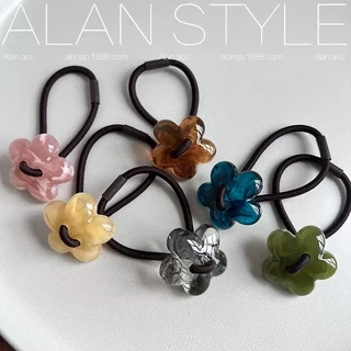 ยางรัดผม สายยางตกแต่งดอกไม้ เครื่องประดับผมที่เรียบง่าย เครื่องประดับผมเรียบง่ายสไตล์ญี่ปุ่นและเกาหลี