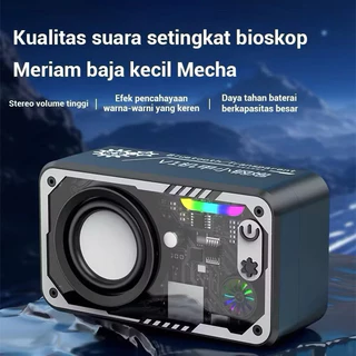 V1ลําโพงไร้สาย V5.3 ลําโพงทรงพลัง ไฟ LED ลําโพงขนาดเล็กกลางแจ้งแบบพกพารองรับ TF