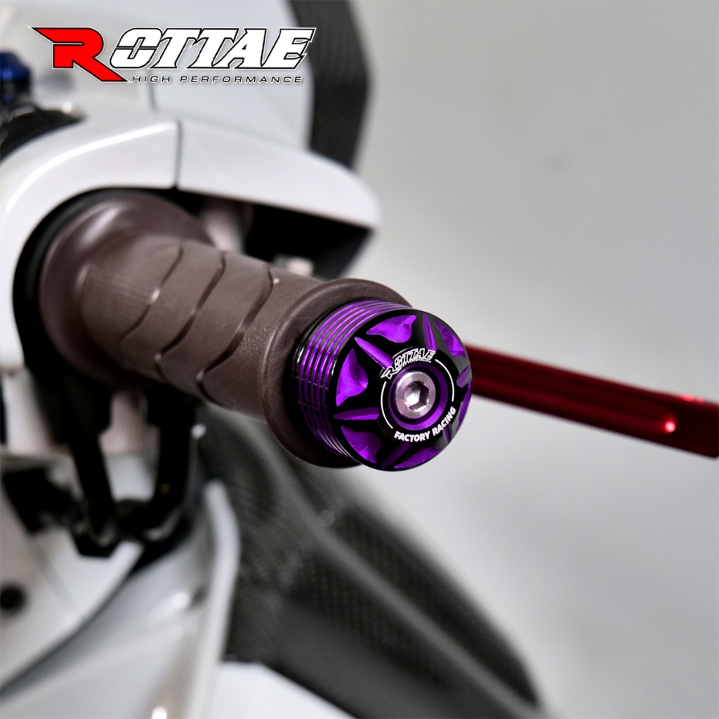 น๊อตปลายแฮนด์ ปลายแฮนด์ 2-Tone CNC ROTTAE #หัวดาว สำหรับ HONDA GIORNO+ 125 จีออโน่ / CLICK-160