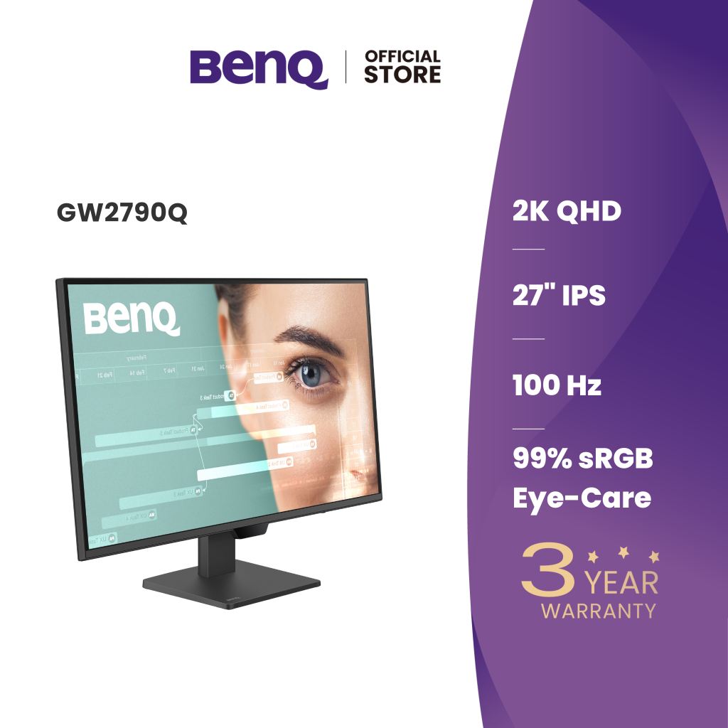 BenQ GW2790Q IPS 27นิ้ว 2K QHD 100Hz Brightness Intelligence Monitor (จอคอมถนอมสายตา, จอคอม 27 นิ้ว)