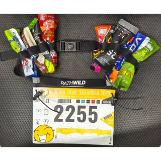 PATHWILD Belt BIB (Black) เข็มขัดสำหรับติดบิบ เบอร์วิ่ง ปรับกระชับได้ตามรอบเอว ใส่ได้ทุกไซส์ มีช่องใส่เจล 8 ช่อง