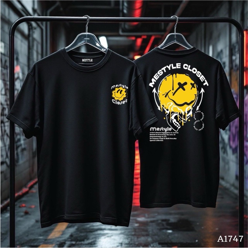 เสื้อยืด ผ้าCotton100% สกรีน หน้า-หลังแบบดิจิตอล เนื้อผ้าหนานุ่ม A1747-แขนสั้น