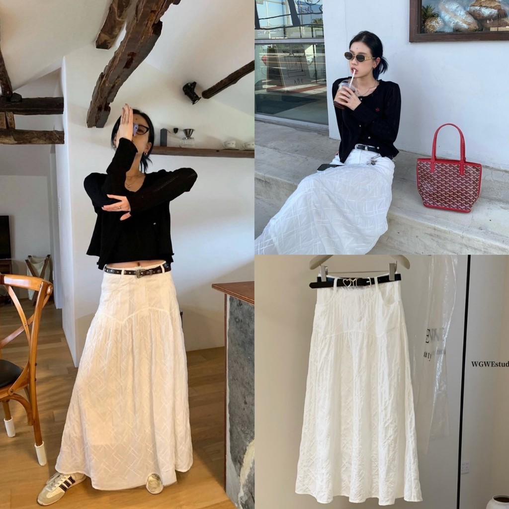 กระโปรงยาวผ้าลูกไม้รุ่น 5238 TAG WG.WE 🇰🇷🇰🇷