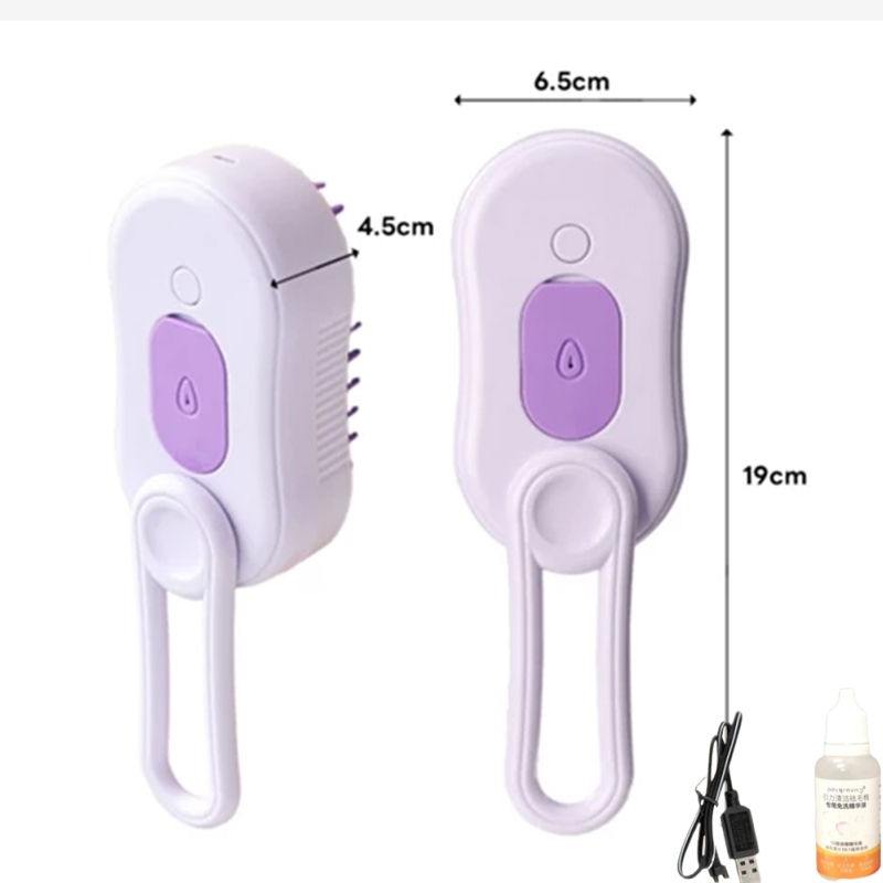3 in 1 แปรงไอน้ํา   ที่แปรงขนแมว หวีแมว แปรงหวีขนสุนัข ป้องกันน้ํากระเซ็น พร้อมสเปรย์ไอน้ํา สําหรับนวดขนสัตว์เลี้ยง แมว - รูปที่ 7