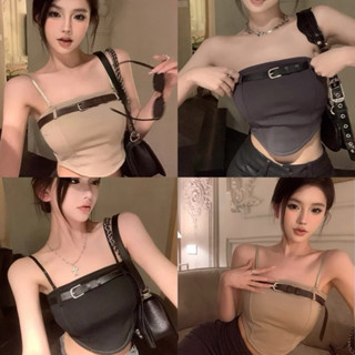 BY IRA (3102) Cotton basic tube top เกาะอกสีพื้นแต่งเข็มกลัด…