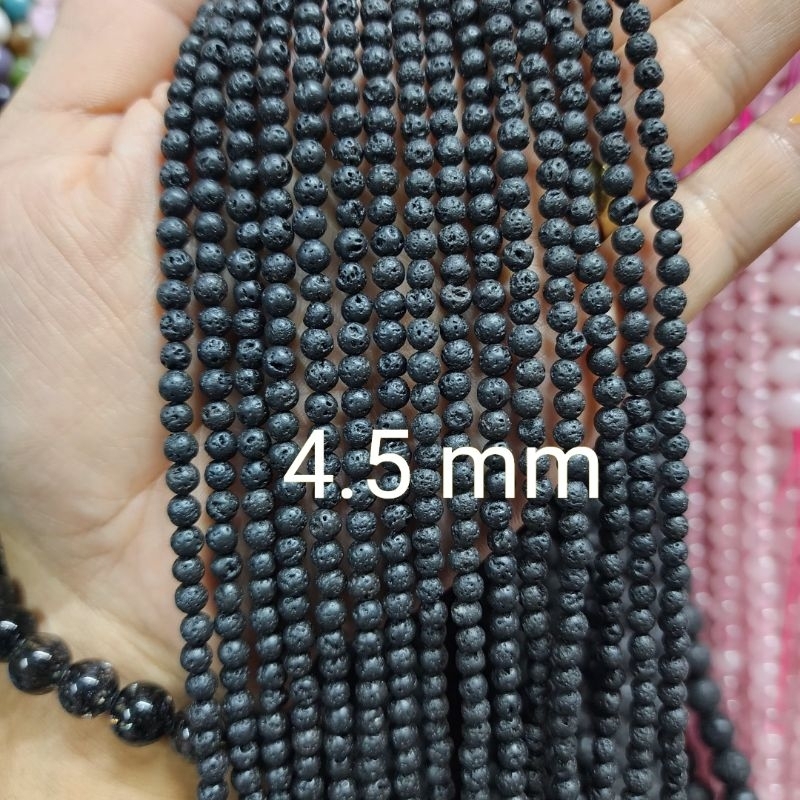 หินลาวา หินแท้ธรรมชาติหินเส้นยาวขายส่ง ความยาวประมาณ38cmนำไปร้อยได้2วงข้อมือ หินมงคลนำเข้าโดยตรงราคาส่ง - รูปที่ 2